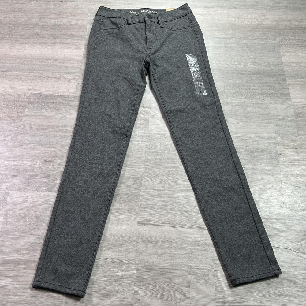 American Eagle Jeans Womens 2 28x29.5 Gray High Rise Super Stretch Jegging Slim